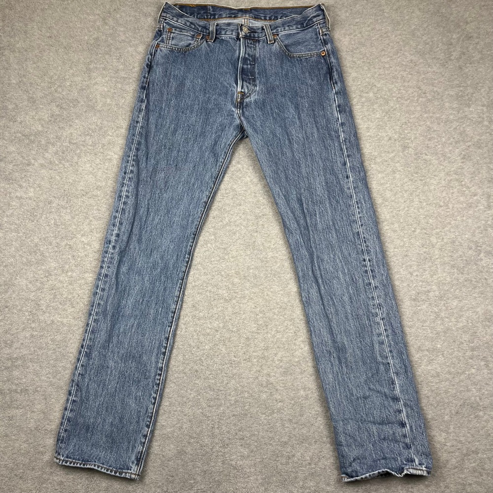 Levi Jeans Men 30x32 Blue 501 Original Fit Straight Leg Button Fly Denim